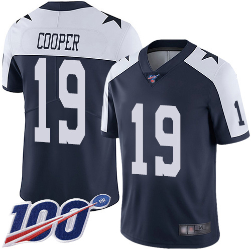 Men Dallas Cowboys Limited Navy Blue Amari Cooper Alternate 19 100th Season Vapor Untouchable Throwback NFL Jersey